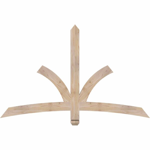 Ekena Millwork Davenport Smooth Timber Gable Bracket, Douglas Fir, 60"W x 38"H x 1 1/2"D x 3 1/2"F, 15/12 Pitch GBW060X38X0204DAV00SDF - main